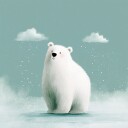 Happy polar bear Plakat Plakat / 30x30cm