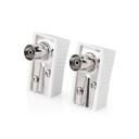 Nedis Vinklet Koaksialkontakt Hunn 75 Ohm Nikkelbelagt 7mm PVC Hvit