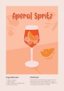 Aperol Spritz Cocktail Poster Minimalist Drink Recipe Plakat Plakat / 21x30cm