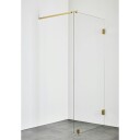 Hafa Infinity Dusjvegg 80 cm, Messing/Klarglass