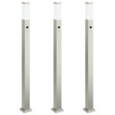 vidaXL Pullertlys med sensor 3 stk 110 cm rustfritt stål IP44