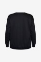 Zizzi   Collegegenser cAnnie L/S Loose Sweat   Svart