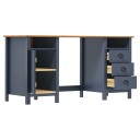 vidaXL Skrivebord Hill grå 150x50x74 cm heltre furu