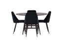 Kaseidon Spisegruppe 100 cm Rund med 4 Night Stoler   Sort
