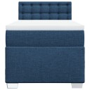 Seng med madrass boksfjær blå 90x200 cm stoff 8721102706738
