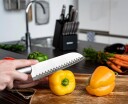 Komplett knivsett med blokk, slipestål, saks + 12 kniver