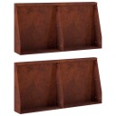 vidaXL Støttemur 4 stk. 40 x 12 x 50 cm Cortenstål Rusten