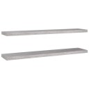 vidaXL Flytende vegghyller 2 stk betonggr? 120x23,5x3,8 cm MDF