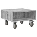 vidaXL Sidebord med hjul Grå Sonoma 50,5 x 50 x 30 cm Konstruert tre