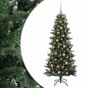 vidaXL Kunstig juletre med julekuler 240 cm 300 LED-lys Varmhvit