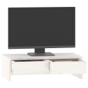 vidaXL Monitorstativ hvit 50x27x15 cm heltre furu
