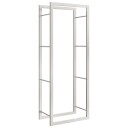 Vedstativ 50x28x132 cm rustfritt stål