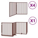 Vidaxl Hundeport Sammenleggbar 12 Paneler Brun 960 cm Poppeltre