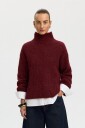 Selected Slwgabriella Ls Knit High Neck Noos   Burgundy   XS