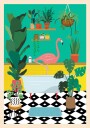 Flamingo Bathtime Plakat Plakat / 40x50cm