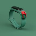 Hurtel Strap Xmas for Xiaomi Mi Band 3 / 4 Christmas Silicone Strap Armbånd med gave Mørkegrønn