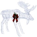 vidaXL Elg juledekorasjon Hvit 120 x 27 x 105 cm Akryl 170 LED-lys