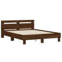 vidaXL Sengeramme med hodegavl brun eik 140x200 cm konstruert tre 8721012246430