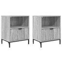  Nattbord 2 pcs Grå sonoma 49 x 36 x 61 cm Konstruert tre