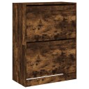  Skoskap med 2 vippeskuffer røkt eik 80x42x108 cm 8721012385979