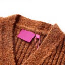 vidaXL Cardigan for barn strikket konjakk 128