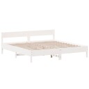  Sengeramme med madrass hvit 200x200 cm heltre furu 8721012430532