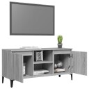 vidaXL TV-benk med metallben grå sonoma eik 103,5x35x50 cm