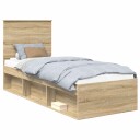  Sengestamme med hodegjerde Sonoma eik 75 x 190 cm Massiv furu