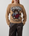 Ganni Brushed Alpaca Crewneck Brown S