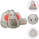 Vidaxl Leketelt for barn elefant med 250 baller grå 174x86x101 cm