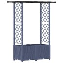 vidaXL Hevet Bed med Trellis og Tak Grå 124,5 x 40 x 136 cm PP
