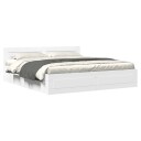  Sengeramme med hodegavl hvit 200x200 cm konstruert tre 8721102855382