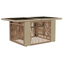 vidaXL Hage Løft Opp Bord Beige 100 x 55 x 37 cm Tvist Rattan og Glass