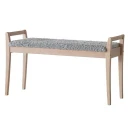 Oscarssons Möbel Meja Bench Hvitoljet eik/safeskinn look Lysegrå