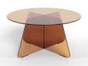 Ryvos sofabord i glass 80 cm rundt - Brun