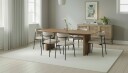 Richeto spisebord 240 cm med 6 Lucy spisestoler - Naturlig finish / Greige bouclé / Metallben svart