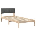  Sengestamme brun og mørkegrå 90 x 190 cm Heltre furu
