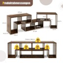 3 delt TV skap i tre for TV er opptil 65" Fritt kombinerbart TV stativ brun
