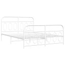  Sengeramme i metall med hode- og fotgavl hvit 140x200 cm 8721102646553