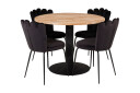 Spisegruppe Laura med 4 Limhamn Spisestoler Svart   Furniture Fashion