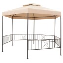 vidaXL Hagepaviljong lysthus heksagonal Beige 323x265 cm