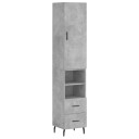 vidaXL Highboard betonggrå 34,5x34x180 cm konstruert tre 8720845483555