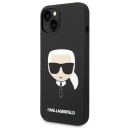 Karl Lagerfeld Silikon MagSafe Deksel for iPhone 14 Plus - Ikonik Karl's Head - Svart