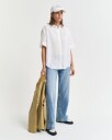 Relaxed fit kortermet linskjorte WHITE 34