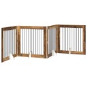 Vidaxl Foldbar Hundegitter Med Stativer 4 Stk. Gammelt Tre 401 cm