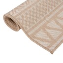 vidaXL Utendørs flatvevd teppe 200x280 cm brun striper