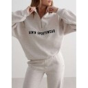 Aim'n   Collegegenser Varsity Sweat Half Zip   Beige