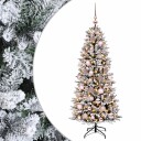 vidaXL Kunstig juletre med julekuler 210 cm 300 LED-lys Varmhvit