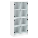  Highboard med dører hvit 68x37x142 cm konstruert tre