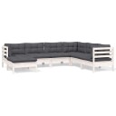  Hagesofagruppe med puter 7 deler hvit heltre furu 3096563